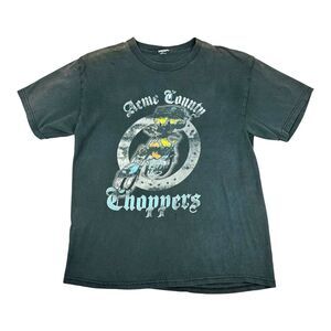 VTG 90s Faded Black Tweety Looney Tunes Acme County Choppers Harley Sz M T Shirt